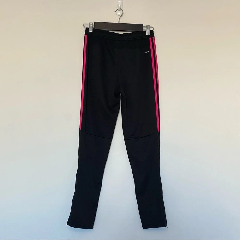 Adidas Girls Youth Soccer Black and Pink Athletic Pants, Size Youth Large - Picture 2 of 8